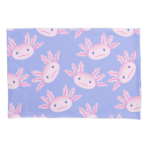 Cute Underwater Axolotl Cartoon Color Pattern  Pillowcase