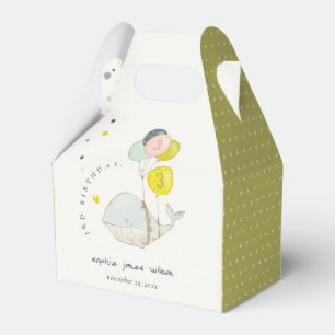 Cute Underwater Balloon Heart Whale Kids Birthday Favor Box