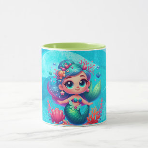 Cute underwater mermaid mug