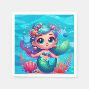 Cute underwater mermaid  napkin