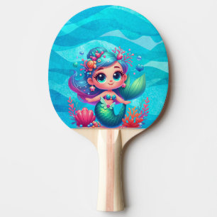 Cute underwater mermaid ping pong paddle