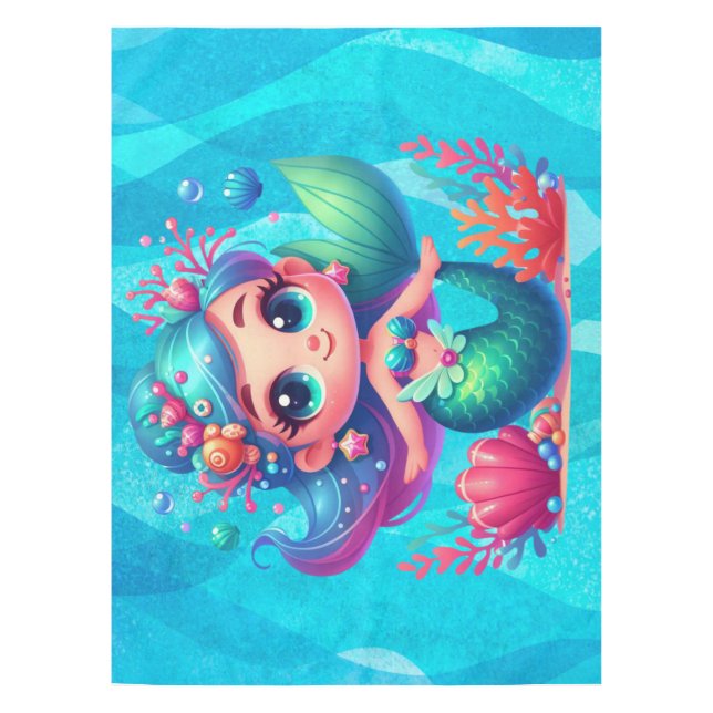 Cute underwater mermaid tablecloth (Front)