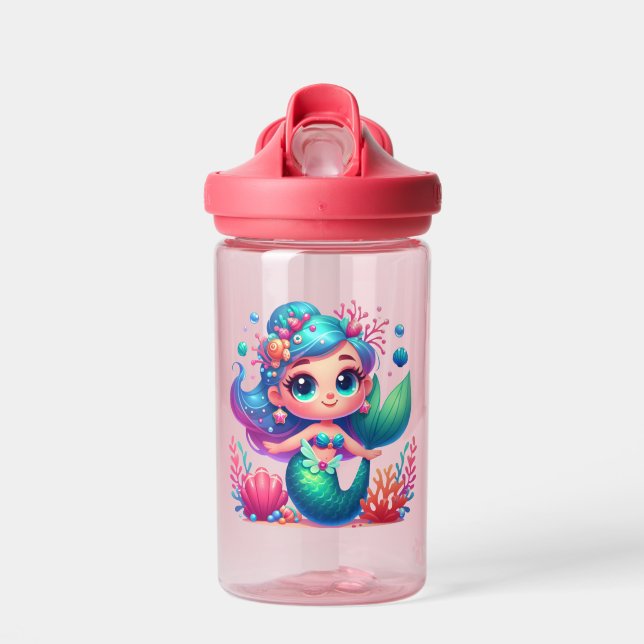 Cute underwater mermaid water bottle (Front)