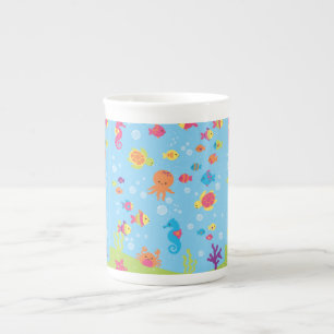 Cute Underwater Scene Bone China Mug