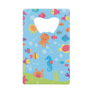 Cute Underwater Scene Credit Card Bottle Opener
