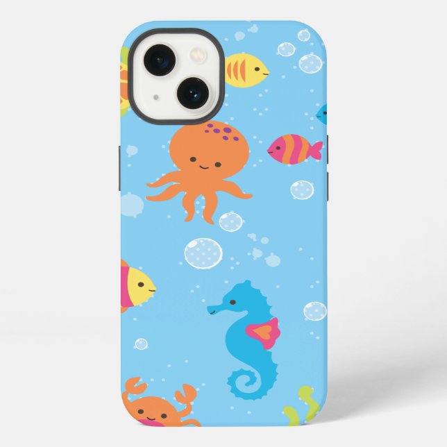 Cute Underwater Scene iPhone Case (Back)