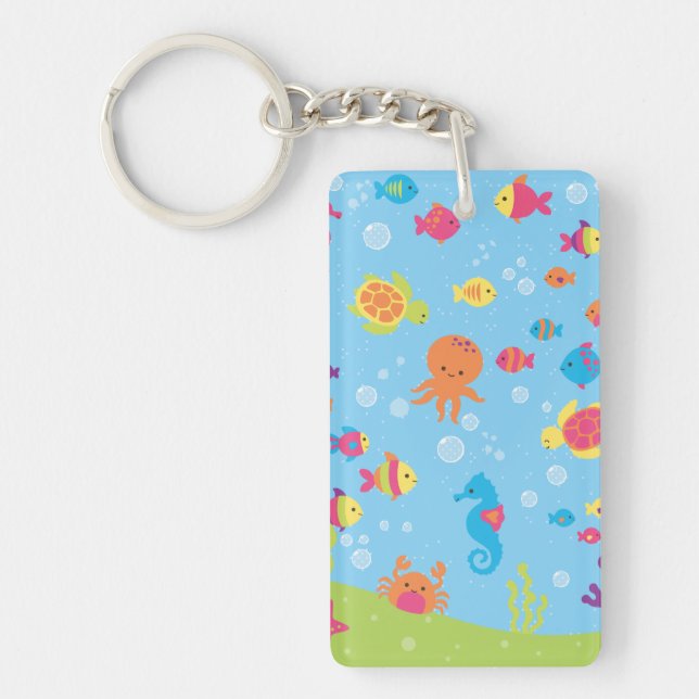 Cute Underwater Scene Keychain (Front)