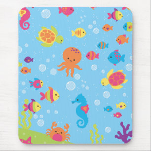 Cute Underwater Scene Mouse Pad