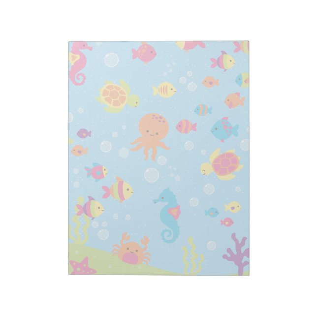 Cute Underwater Scene Notepad (Rotated)