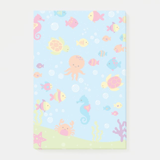 Cute Underwater Scene Post-it Notes (Front)