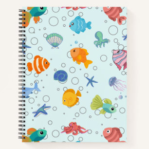 Cute Underwater Sea Life Spiral Notebook