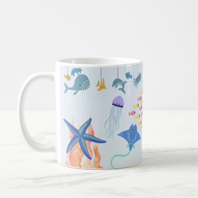 Cute Underwater World  Coffee Mug (Left)