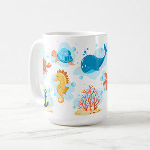 Cute underwater world. Ocean life Coffee Mug