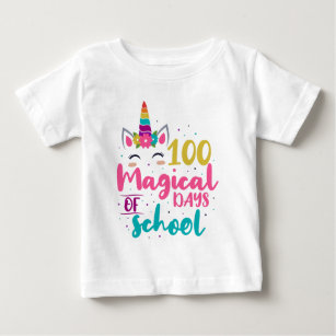 Cute Unicorn 100 Magical Days Of School Baby T-Shirt