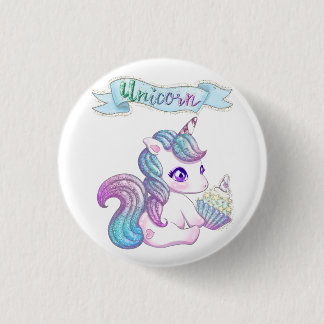 Cute unicorn 1 inch round button