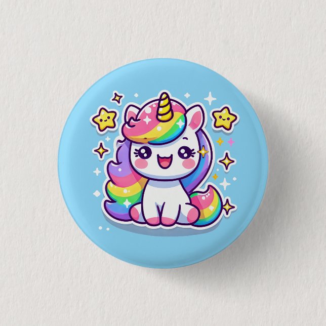 Cute Unicorn 1 Inch Round Button (Front)
