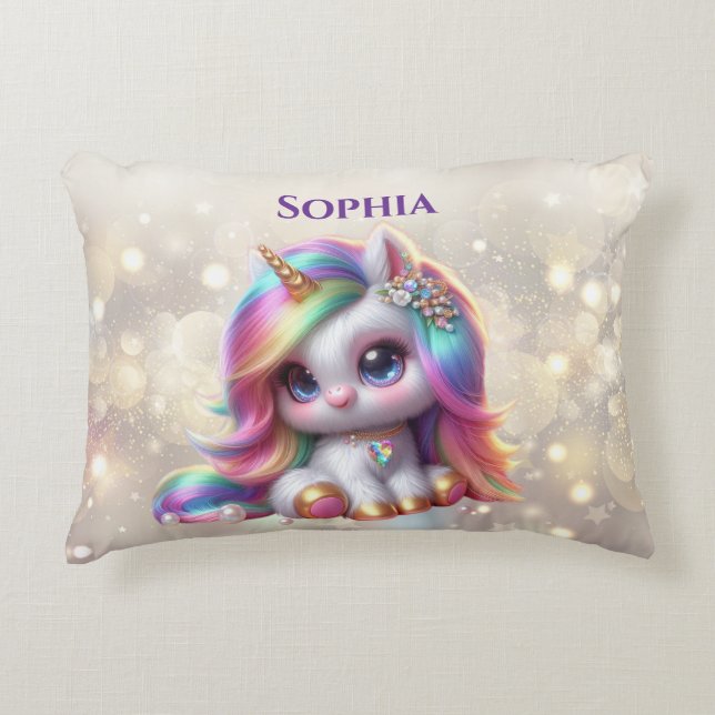 Cute Unicorn Accent Pillow (Front)