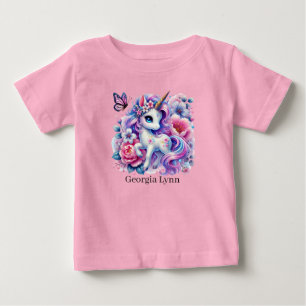 Cute unicorn add name fantasy baby T-Shirt