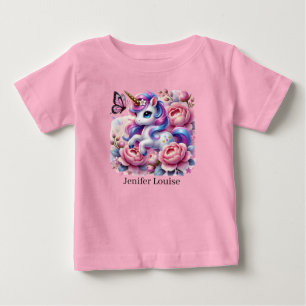 Cute unicorn add name fantasy baby T-Shirt