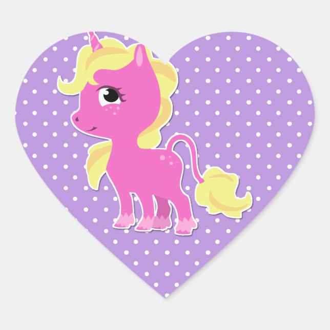 Cute Unicorn and Polka Dot Sticker (Front)