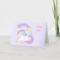Cute Unicorn avec Merci d'étoile de tir coloré