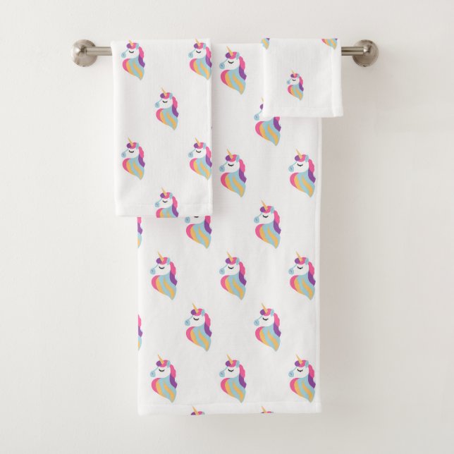 Cute Unicorn Baby Bath Towel Set (Insitu)