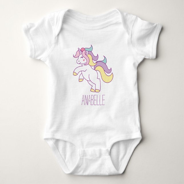 Cute Unicorn Baby Bodysuit (Front)