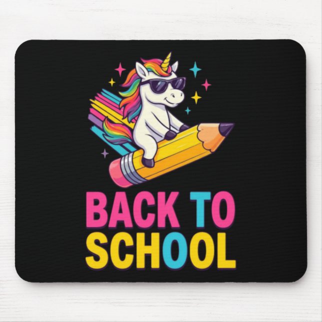 Cute Unicorn Back To School First Day Of School Mouse Pad (Front)