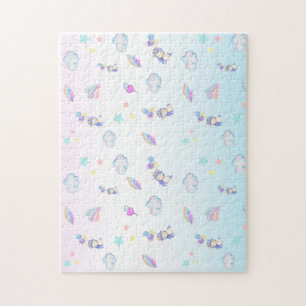 cute Unicorn balloon rainbow birthday party kids Jigsaw Puzzle