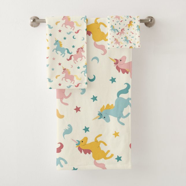 Cute Unicorn  Bath Towel Set (Insitu)
