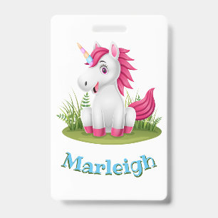 Cute Unicorn Birthday Badge Party Favor