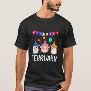 Cute Unicorn Birthday In February Squishmallow T-Shirt