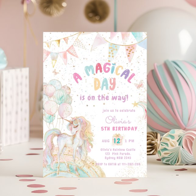 Cute Unicorn Birthday Invitation (Creator Uploaded)