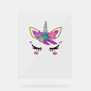 Cute Unicorn Birthday Outfit Acrylic Sign