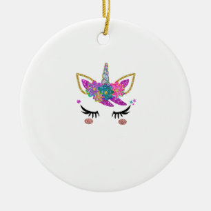 Cute Unicorn Birthday Outfit Ceramic Ornament
