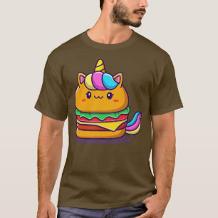 Cute Unicorn Burger  T-Shirt