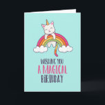 Cute Unicorn Cat Magical Rainbow Funny Birthday Card<br><div class="desc">Funny and cute birthday card for those who love puns and humour. Perfect way to wish your friends and family happy birthday.  Visit our store for more birthday card collection. You'll find something cool,  humourous and sometimes sarcastic birthday cards for your special someone.</div>