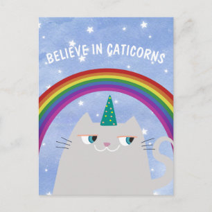 Cute Unicorn Cat Postcard