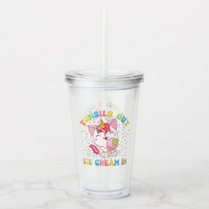 Cute Unicorn Cat with Ice Cream   Funny Pun Acrylic Tumbler