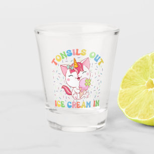 Cute Unicorn Cat with Ice Cream   Funny Pun Shot Glass