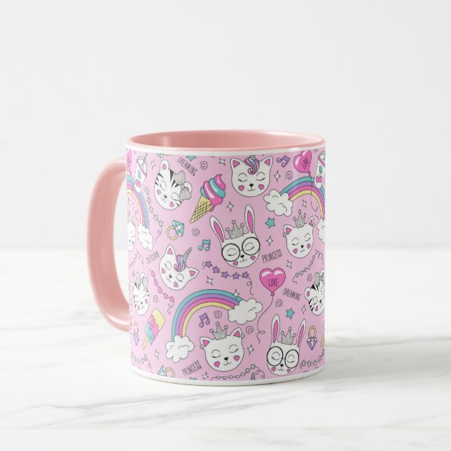 Cute Unicorn Cats Mug (Front Left)