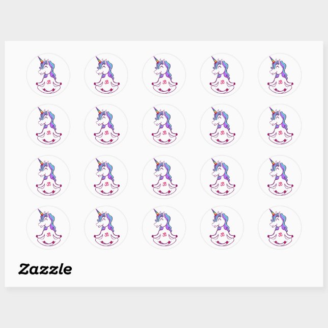 Cute Unicorn Classic Round Sticker (Sheet)