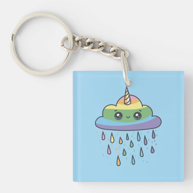 Cute Unicorn Cloud Keychain (Front)