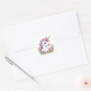 Cute Unicorn Cool Unicorn positive Square Sticker