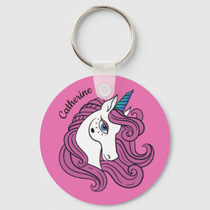 Cute Unicorn custom name & colour key chains