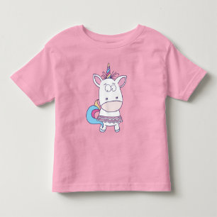 Cute Unicorn custom name kids' clothing Toddler T-shirt