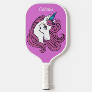 Cute Unicorn custom name Pickleball Paddle