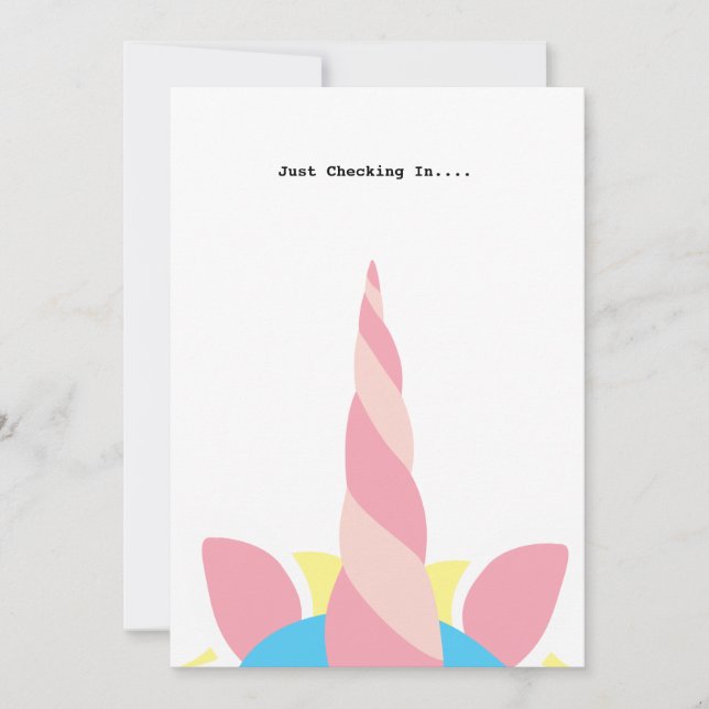 Cute Unicorn Customizable Note Greeting Card (Front)
