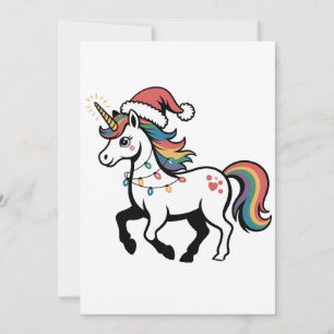 Cute Unicorn Deer Reindeer Christmas Lights Funny Announcement