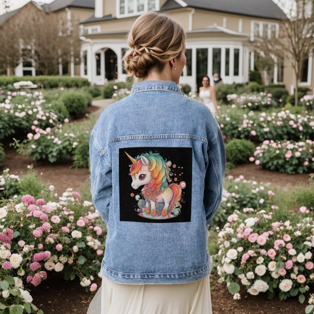 CUTE UNICORN DENIM JEAN JACKET (Wedding Back)